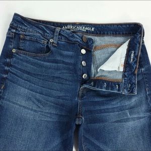 American Eagle Outfitters Womens 14 X Long Tomgirl Stretch Jeans With Button Fly